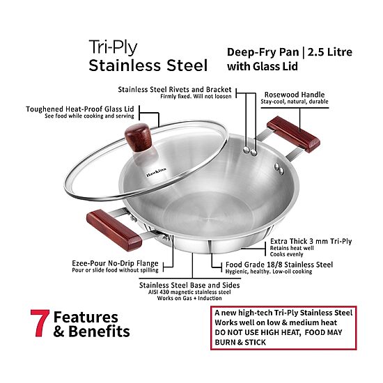 Hawkins Stainless Steel Tr-Ply 10" Frying Pan
