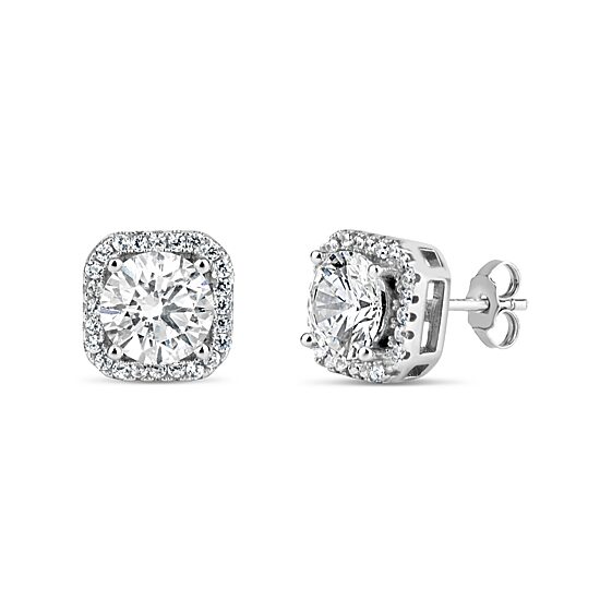 4 3/4 CT. T.W. Cubic Zirconia Sterling Silver 9.1mm Curved Stud Earrings