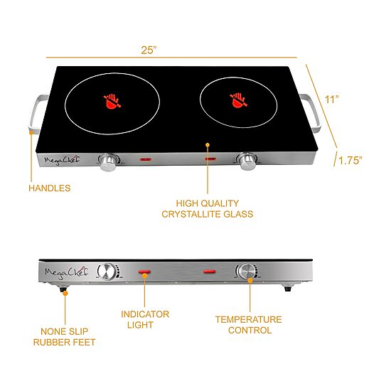 MegaChef Infrared Dual Cook Top Electric Burner