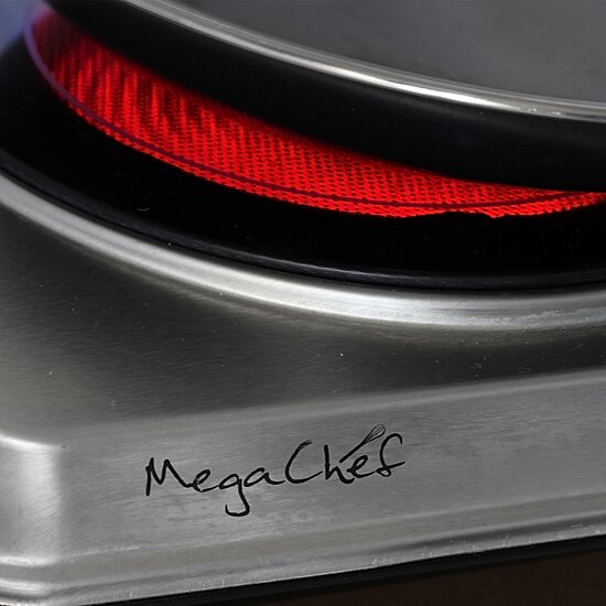 MegaChef Portable 2-Burner Sleek Steel Hot Plate With Temperature Control Electric Burner