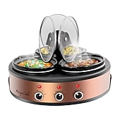 MegaChef Triple 1.5 Quart Slow Cooker and Buffet Server