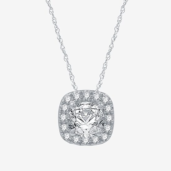 (H-I / I1) Womens 1 1/2 CT. T.W. Lab Grown White Diamond 10K White Gold Cushion 2-pc. Jewelry Set