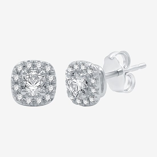 (H-I / I1) Womens 1 1/2 CT. T.W. Lab Grown White Diamond 10K White Gold Cushion 2-pc. Jewelry Set