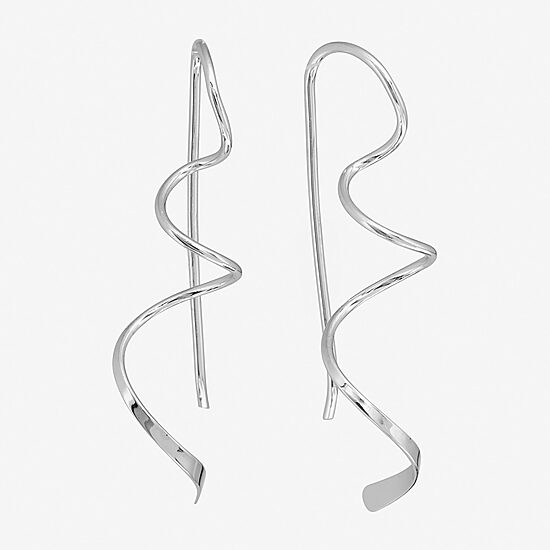 Silver Treasures Threader Womens Sterling Silver Drop Earrings