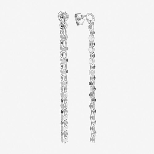 Silver Treasures Front And Back Mirror Chain Womens Sterling Silver Drop Earrings, One Size