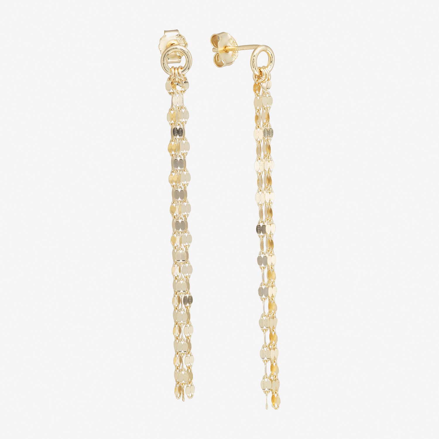 Silver Treasures Front And Back Mirror Chain Womens 14K Gold Over Silver Drop Earrings