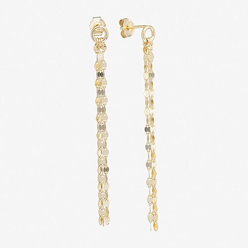 Silver Treasures Front And Back Mirror Chain Womens 14K Gold Over Silver Drop Earrings, One Size