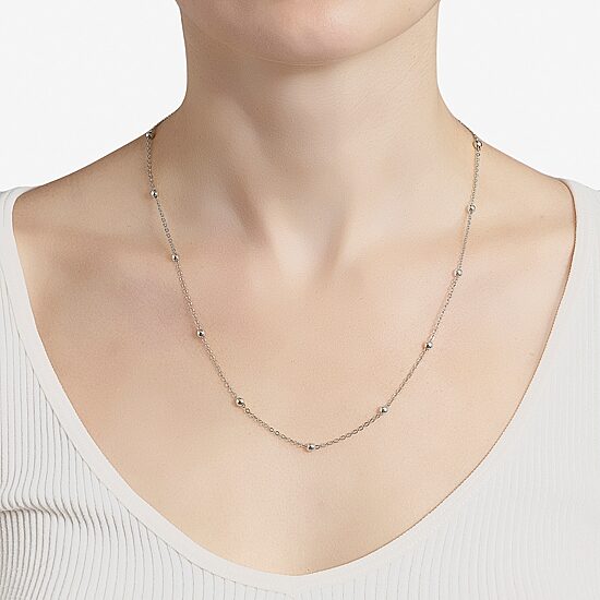 Silver Reflections Womens Pure Silver Over Brass 18 Inch Bead Chain Necklace