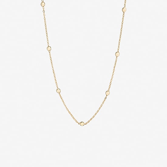 Silver Reflections Womens 24K Gold Over Brass 18 Inch Bead Chain Necklace