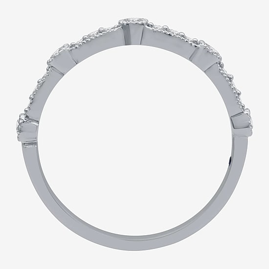 I Said Yes (H-I / I1) Womens 1/5 CT. Lab Grown White Diamond Sterling Silver Wedding Band