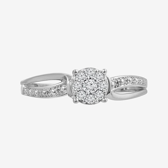 Promise My Love Womens 1/6 CT. T.W. Natural White Diamond Sterling Silver Round Promise Ring