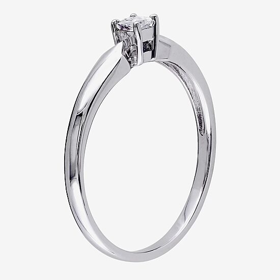 Womens 1/10 CT. T.W. Natural White Diamond Sterling Silver Promise Ring
