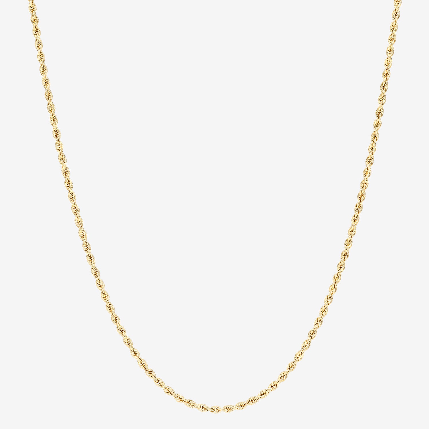 14K Yellow Gold 18-24" 1.35mm Hollow Rope Chain Necklace