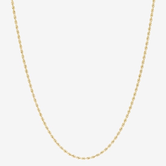 14K Yellow Gold 18-24" 1.35mm Hollow Rope Chain Necklace