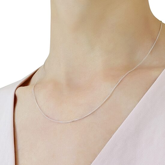 Womens 14K Gold 18 Inch Wheat Chain Necklace