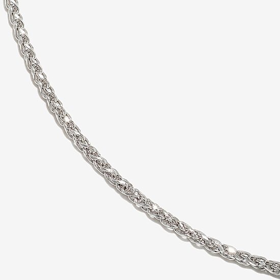 Womens 14K Gold 18 Inch Wheat Chain Necklace