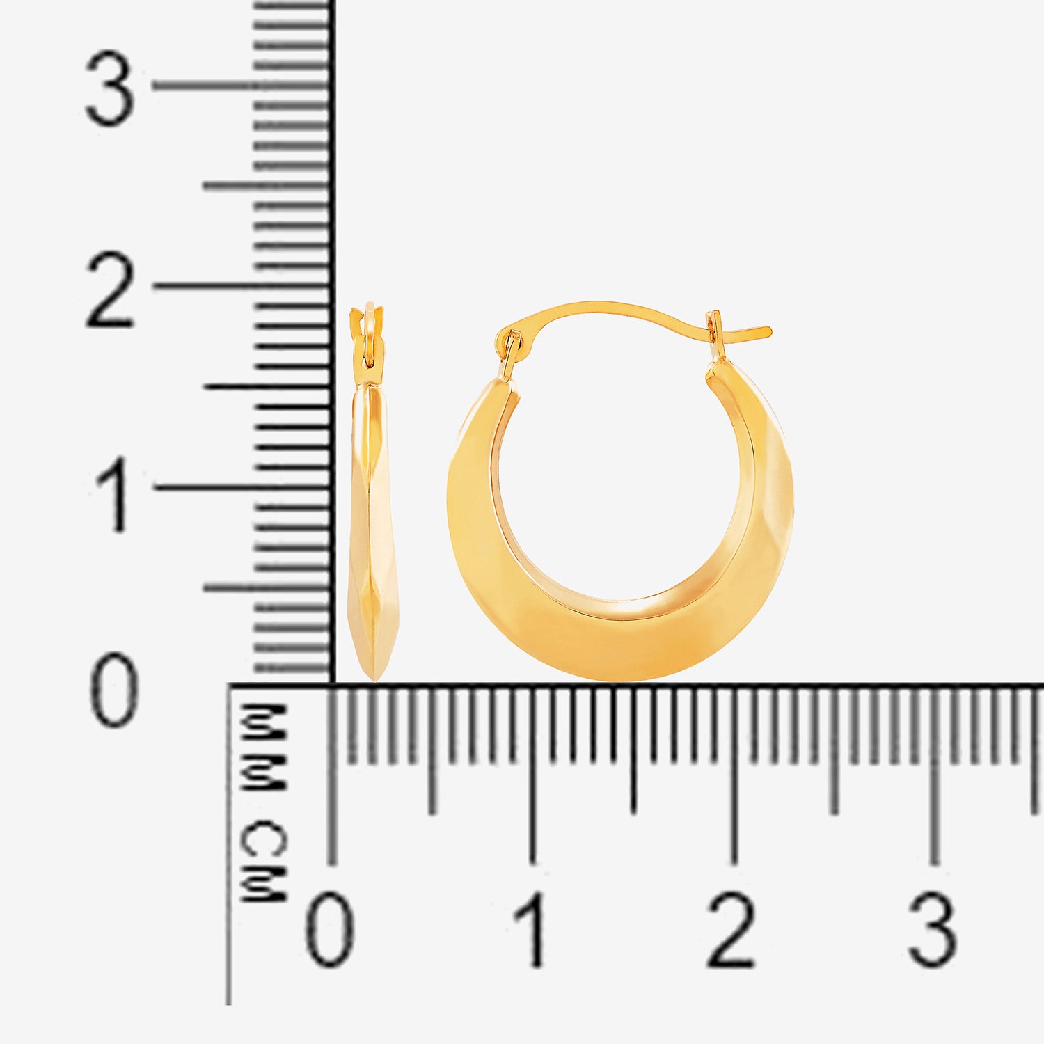 Womens 14K Gold 20mm Round Hoop Earrings