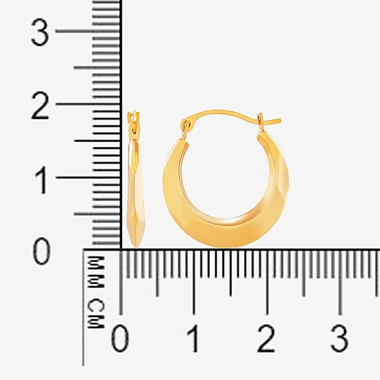 Womens 14K Gold 20mm Round Hoop Earrings
