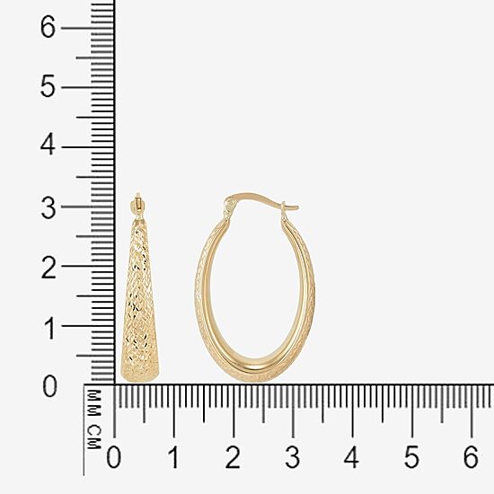 Womens 14K Gold 32.1mm Round Hoop Earrings