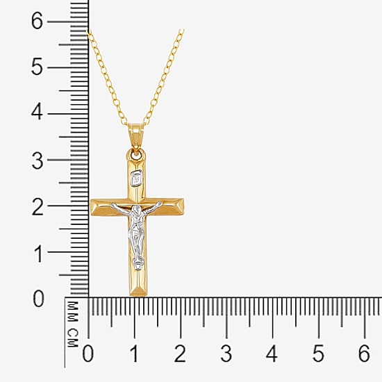 Crucifix Unisex Adult 14K Two Tone Gold Cross Pendant