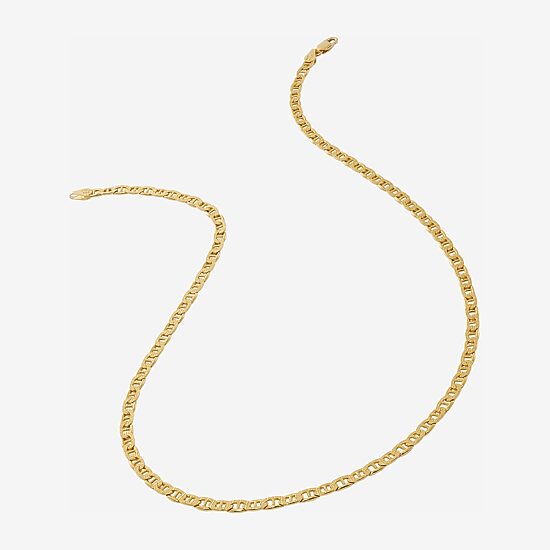 Made in Italy Unisex Adult 24K Gold Over Silver 18 Inch Link Chain Necklace