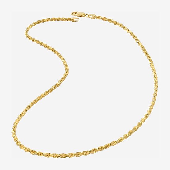 Made in Italy Womens 24K Gold Over Silver 18 Inch Rope Chain Necklace