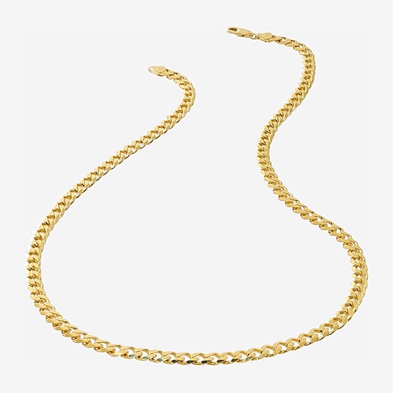 Made in Italy Mens 24K Gold Over Silver 24 Inch Curb Chain Necklace