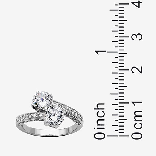Womens 2 1/4 CT. T.W. Cubic Zirconia Sterling Silver Round Cocktail Ring