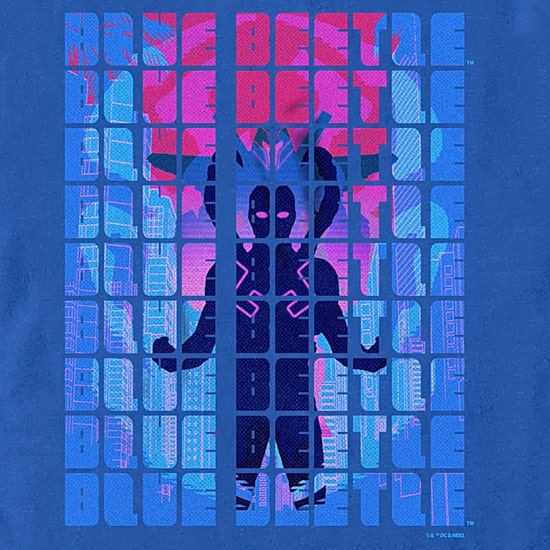 Mens Crew Neck Short Sleeve Blue Beetle Graphic T-Shirt