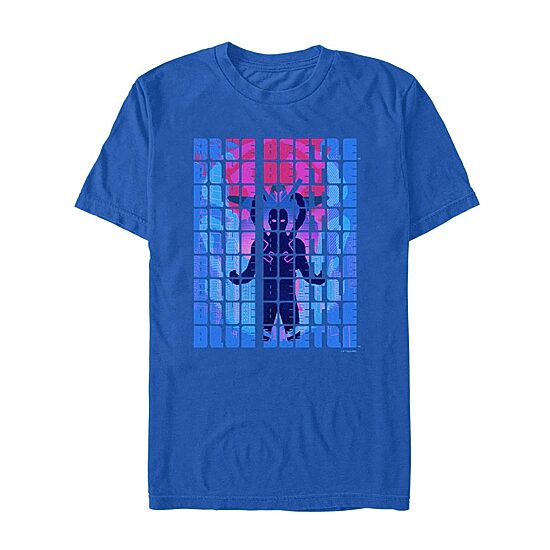 Mens Crew Neck Short Sleeve Blue Beetle Graphic T-Shirt