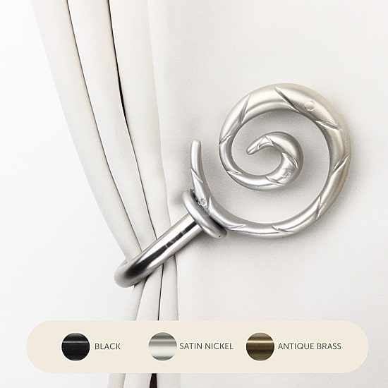 Rod Desyne Decorative Holdbacks with Spiral Finials