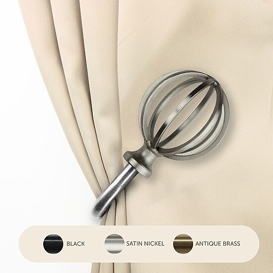 Rod Desyne Decorative Holdbacks with Cage Finials
