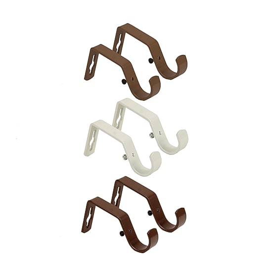 Rod Desyne 1" Metal Faux Wood 2-pc. Curtain Rod Brackets