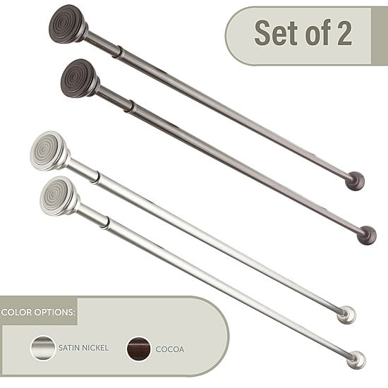 Rod Desyne 2pk Decorative 7/16 IN Tension Curtain Rod