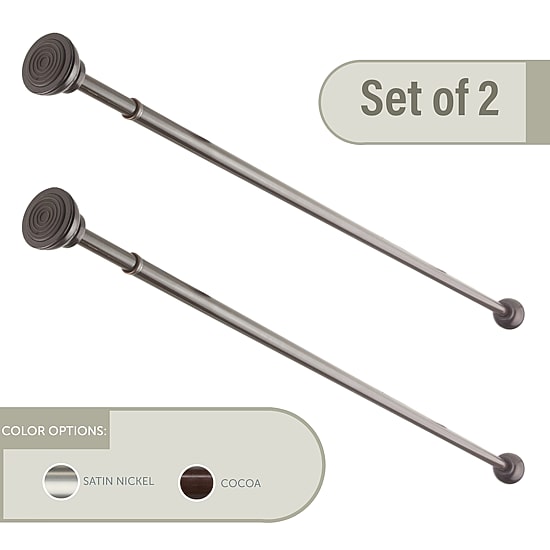 Rod Desyne 2pk Decorative 7/16 IN Tension Curtain Rod