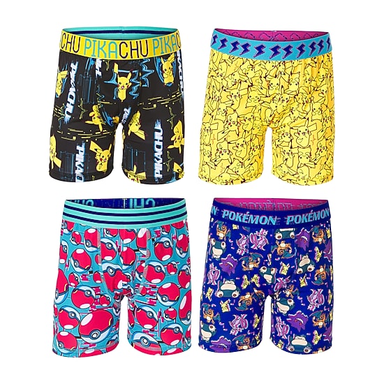 Pokemon Big Kid Boys 4 Pair Boxer Briefs