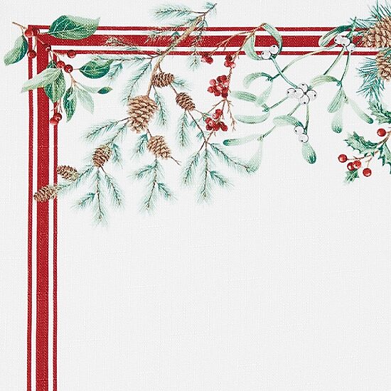 Threadmade Winter Holiday Berry Tablecloth