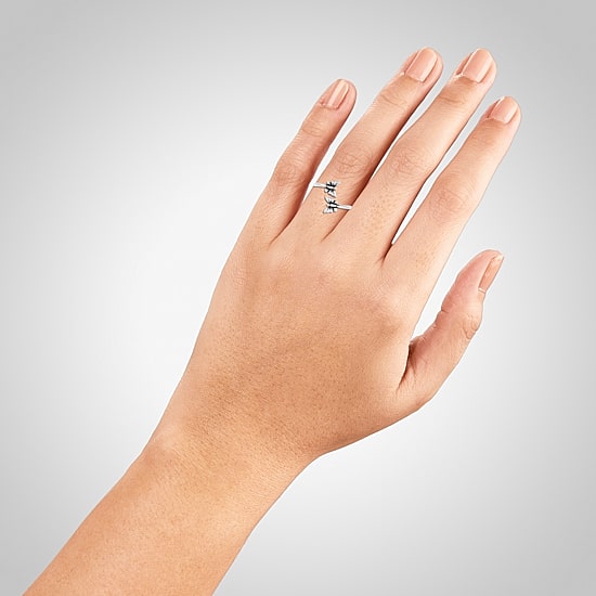 Silver Treasures Womens Sterling Silver Butterfly Bypass  Stackable Ring