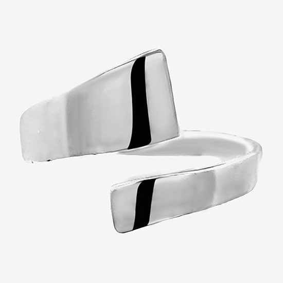 Silver Treasures Womens 2MM Sterling Silver Bypass  Band