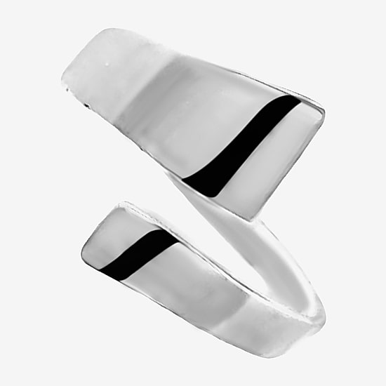Silver Treasures Womens 2MM Sterling Silver Bypass  Band