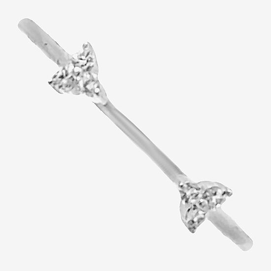 Silver Treasures Womens White Cubic Zirconia Sterling Silver Stackable Ring