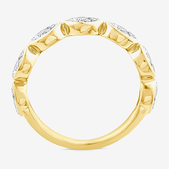(F / Vs2) Womens 1 CT. T.W. Lab Grown White Diamond 10K Gold Marquise Band