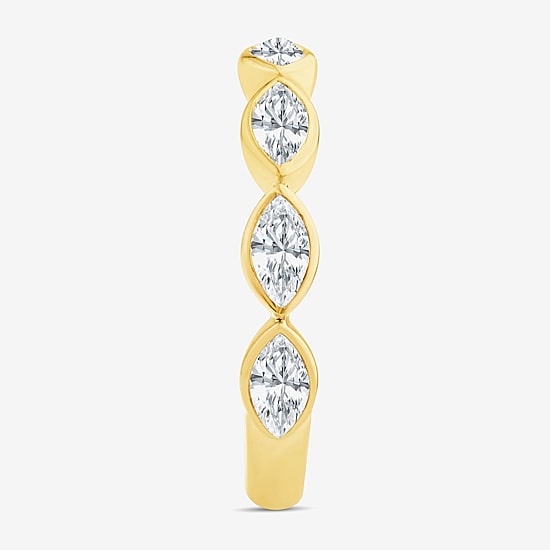 (F / Vs2) Womens 1 CT. T.W. Lab Grown White Diamond 10K Gold Marquise Band