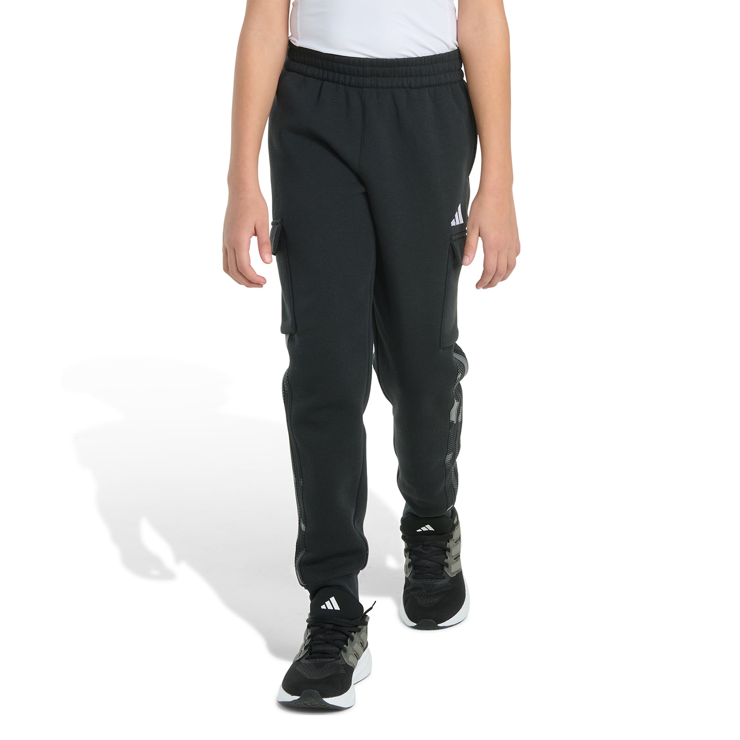 adidas Big Kid Boys Drawstring Waist Cuffed Mid Rise Regular Fit Fleece Jogger Pant