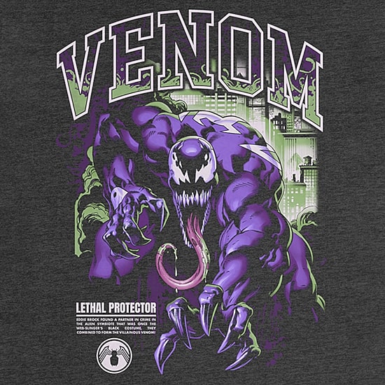Mens Crew Neck Short Sleeve Regular Fit Spiderman Venom Graphic T-Shirt