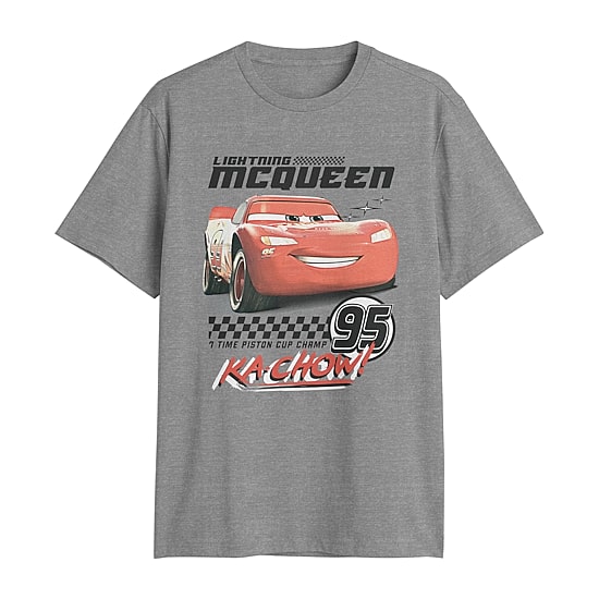 Lightning Mcqueen Mens Crew Neck Short Sleeve Regular Fit Cars Graphic T-Shirt
