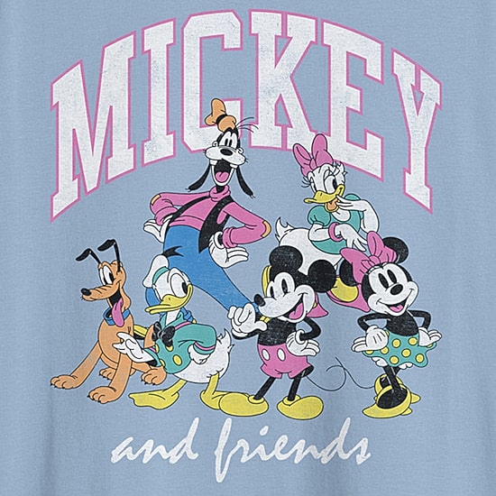 Mens Crew Neck Short Sleeve Regular Fit Mickey and Friends Mickey Mouse Graphic T-Shirt