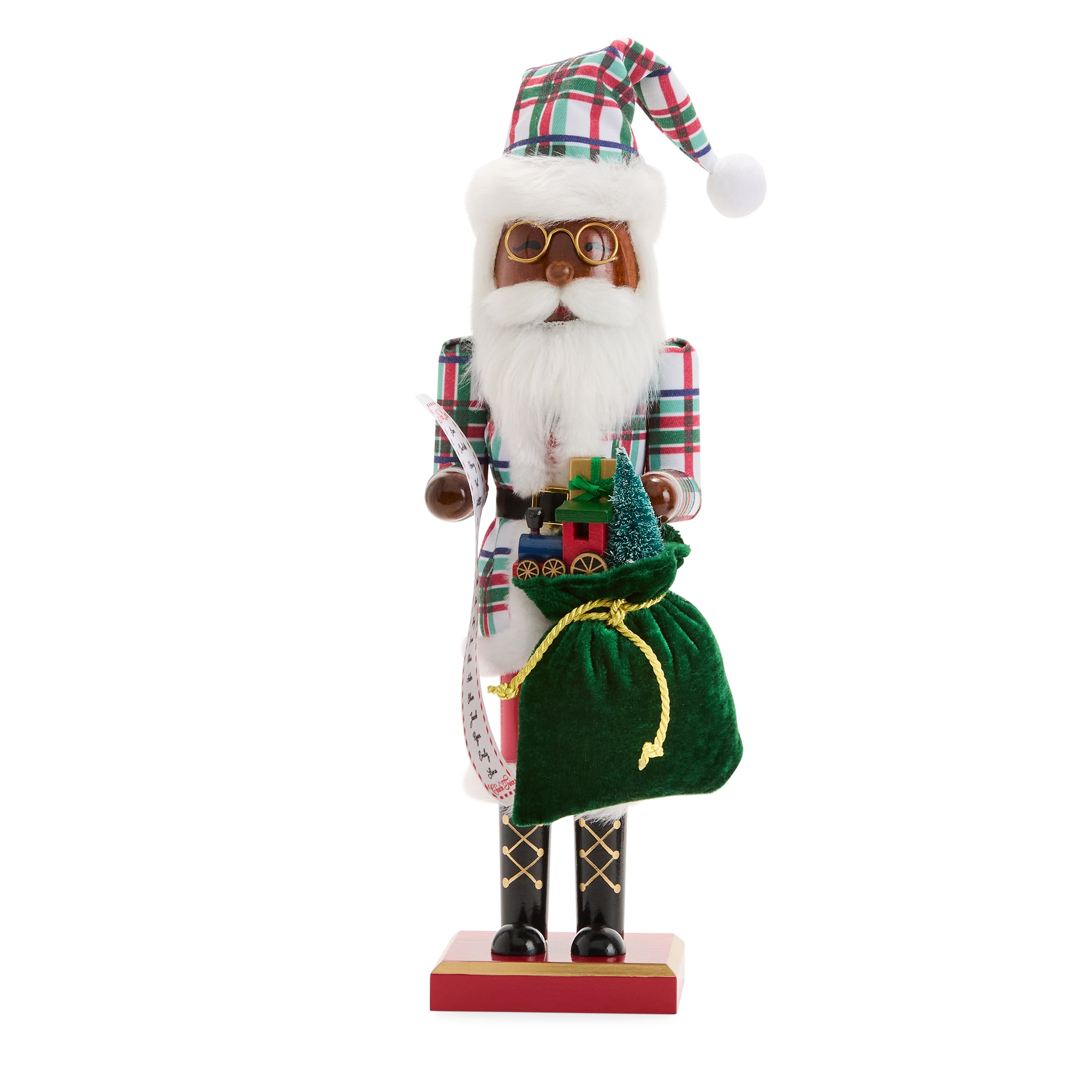 North Pole Trading Co. 14in Santa Clause African American Wood Christmas Nutcracker