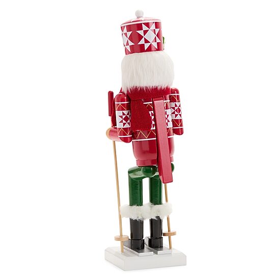 North Pole Trading Co. 14in Ski Man Wood Christmas Nutcracker
