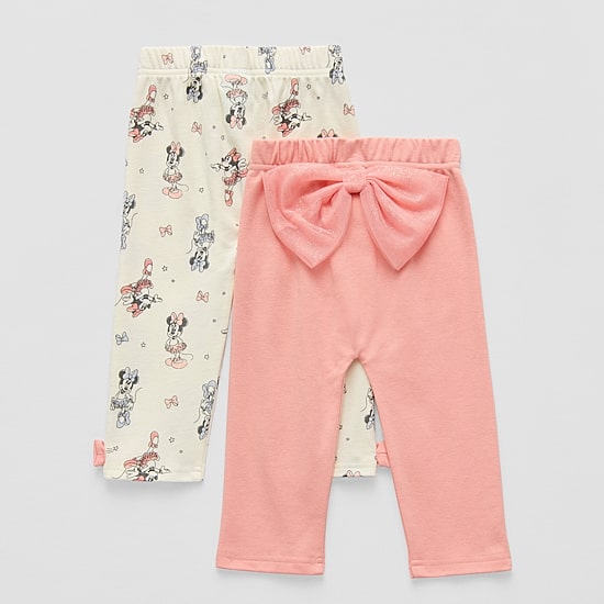 Disney Baby Girls Straight Regular Fit Minnie Mouse Pull-On Pant